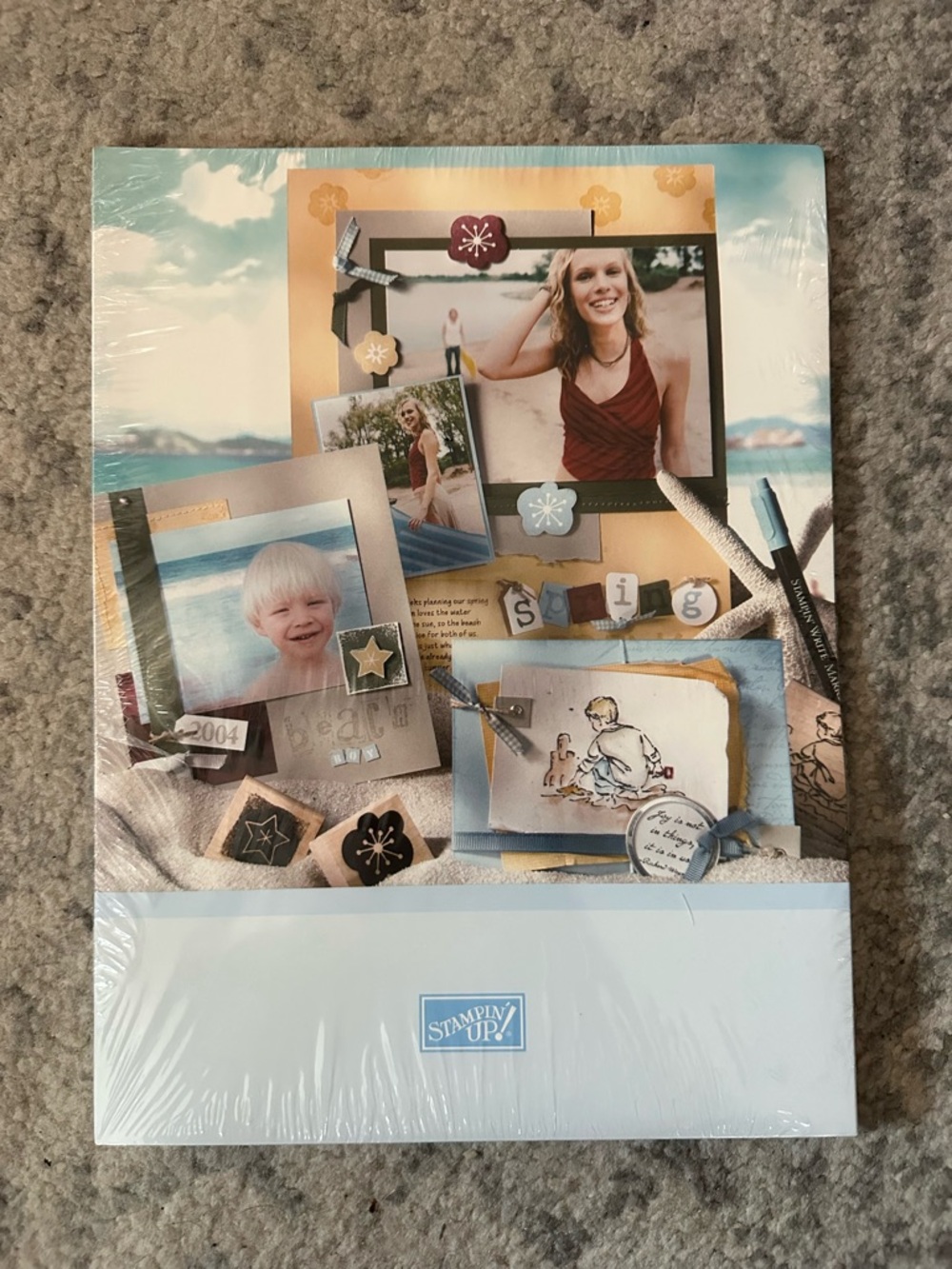 Stampin' Up! Beach-Themed Scrapbook Cover - Blue & Beige & Brown